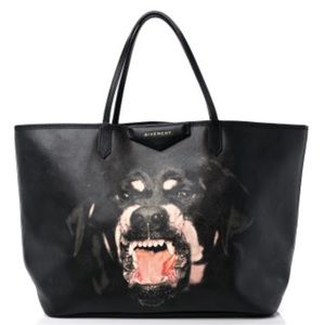 Givenchy Textured Coated Canvas Rottweiler Print Large Antigona Tote Black